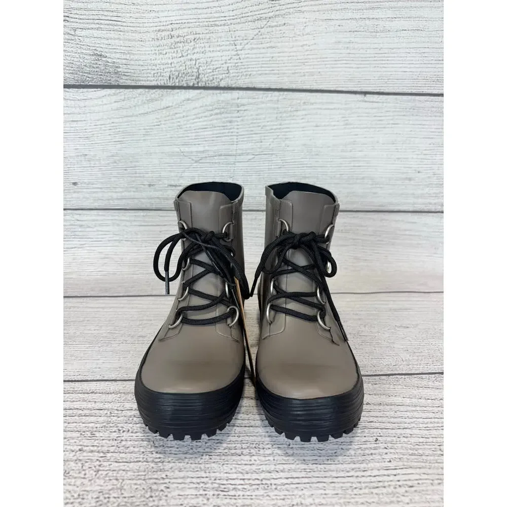 Chooka Women's Ava Dark Taupe Waterproof Lace Up Ankle Boots Size 8